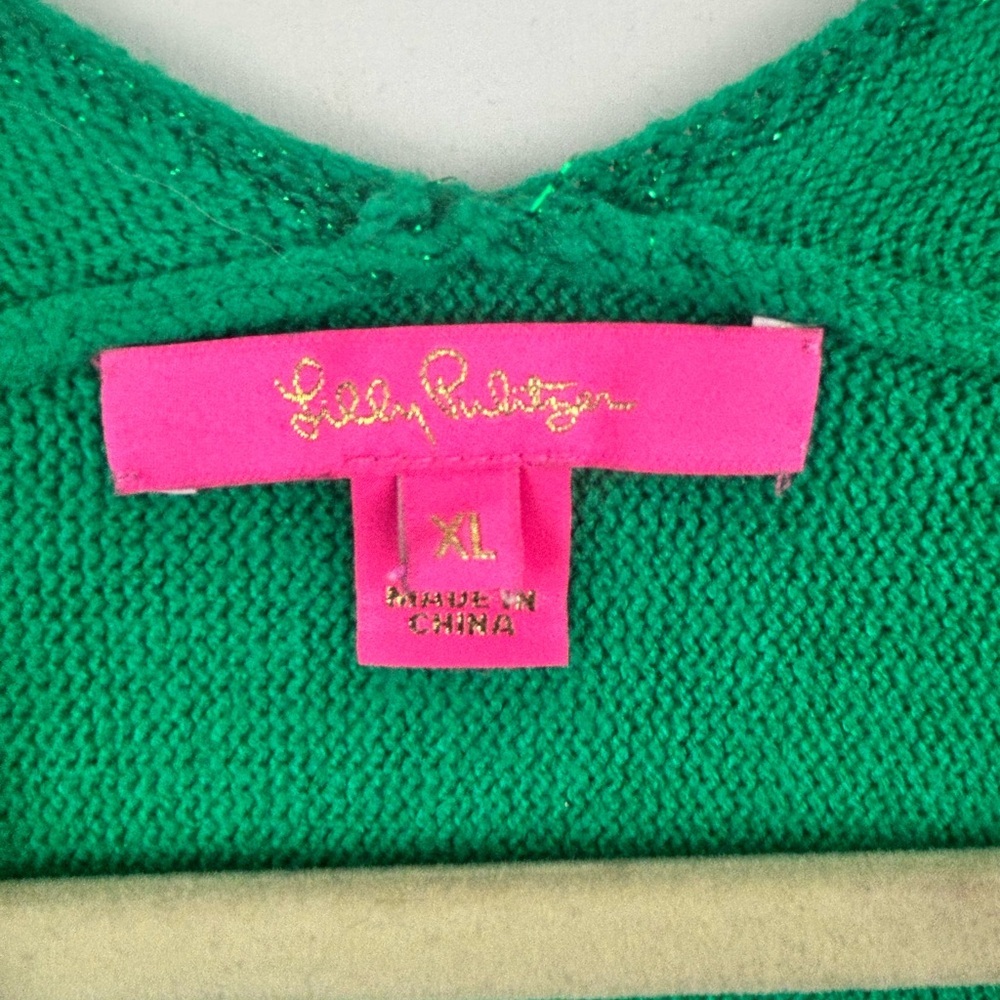 Lily Pulitzer Stevie Dolman SleeveKelly Green Metallic Women’s Sweater Size XL - Picture 7 of 12